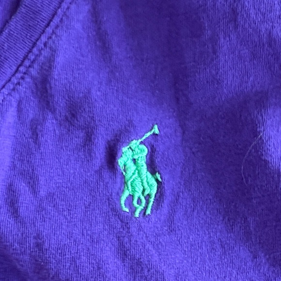 Ralph Lauren Sport Purple V-Neck Tee - Picture 3 of 3